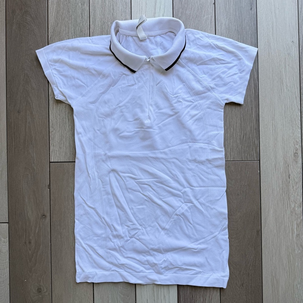 Athleta White Polo Shirt with Classic Design
